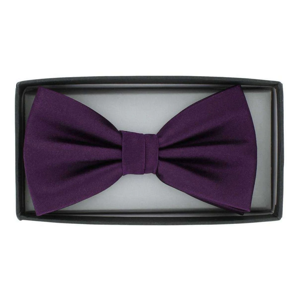Michelsons Of London Plain Silk Bow Tie - Purple - Image 3