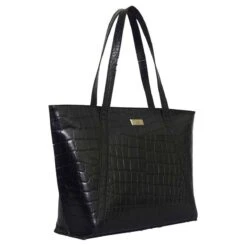 Assots London Agnes Croc Tote Bag - Black