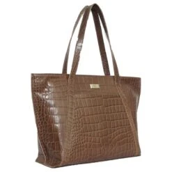 Assots London Agnes Croc Tote Bag - Tan