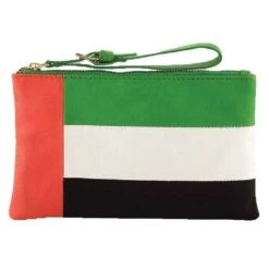 Assots London Arabian Country Flag Leather Wristlet - White/Black/Green