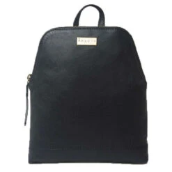 Assots London Bella Pebble Grain Small Leather Backpack - Black