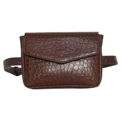 Assots London Camella Croc Leather Festival Bum Bag - Brown