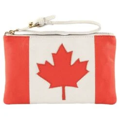 Assots London Canadian Country Flag Leather Wristlet - Red