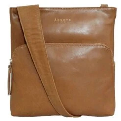 Assots London Canary Vintage Leather Across Body Bag - Tan