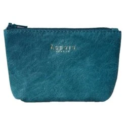 Assots London Diana Full Grain Leather Coin Purse - Ocean Blue
