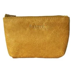 Assots London Diana Full Grain Leather Coin Purse - Yellow