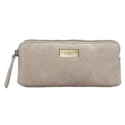 Assots London Emily Sparkle Make Up Bag - Beige/Yellow