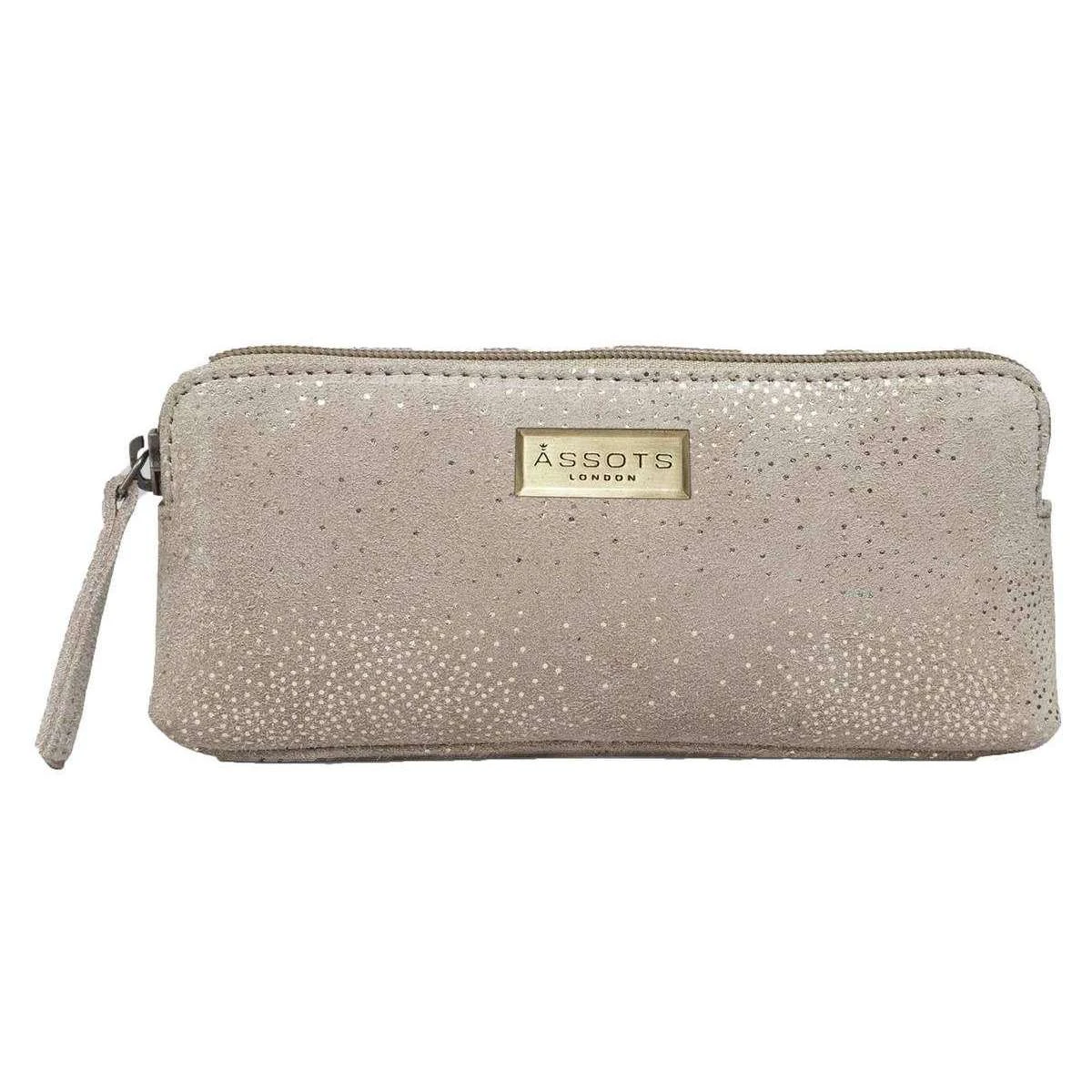 Assots London Emily Sparkle Make Up Bag - Beige/Yellow