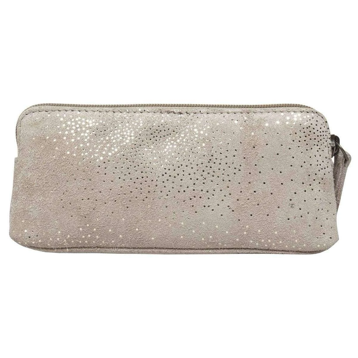 Assots London Emily Sparkle Make Up Bag - Beige/Yellow - Image 2