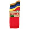 Bassin And Brown 5 Pack Plain Bamboo Socks - Red/Yellow/Sea Green/Blue/Mustard