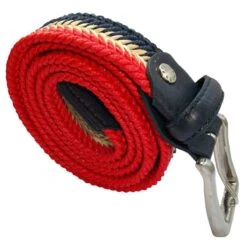 Bassin And Brown Arrow Chevron Woven Belt - Red/Beige/Navy