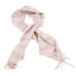 Bassin And Brown Berberis Checked Cashmere Scarf - Cream/Grey
