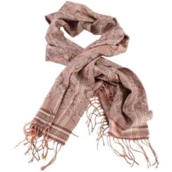 Bassin And Brown Bush Willow Stripe Flower Scarf- Brown/Camel