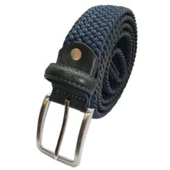 Bassin And Brown Chevron Stripe Woven Belt - Charcoal Grey/Blue