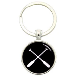Bassin And Brown Crossed Oars Rowing Keyring - Black/White
