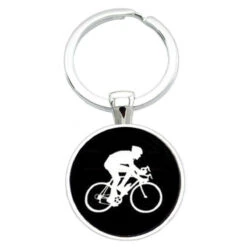 Bassin And Brown Cyclist Keyring - Black/White
