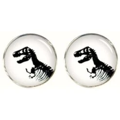 Bassin And Brown Dinosaur Cufflinks - White/black