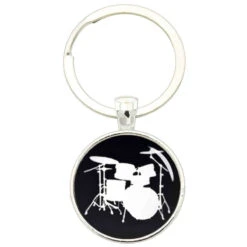 Bassin And Brown Drum Kit Key Ring - Black/White