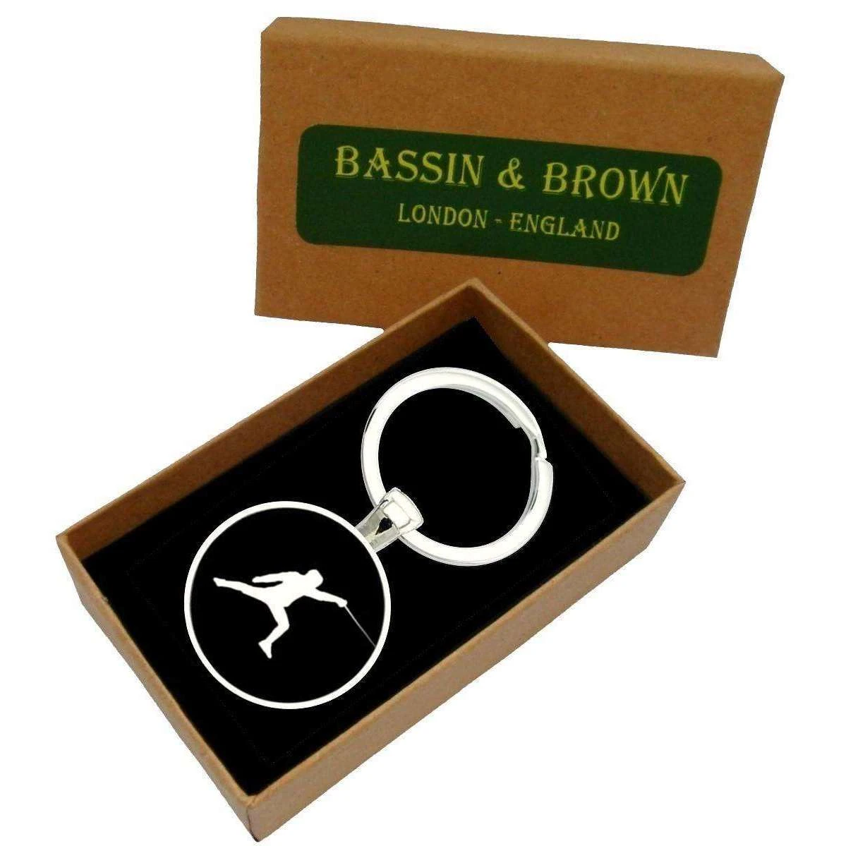 Bassin And Brown Fencing Keyring - Black/White - Image 2