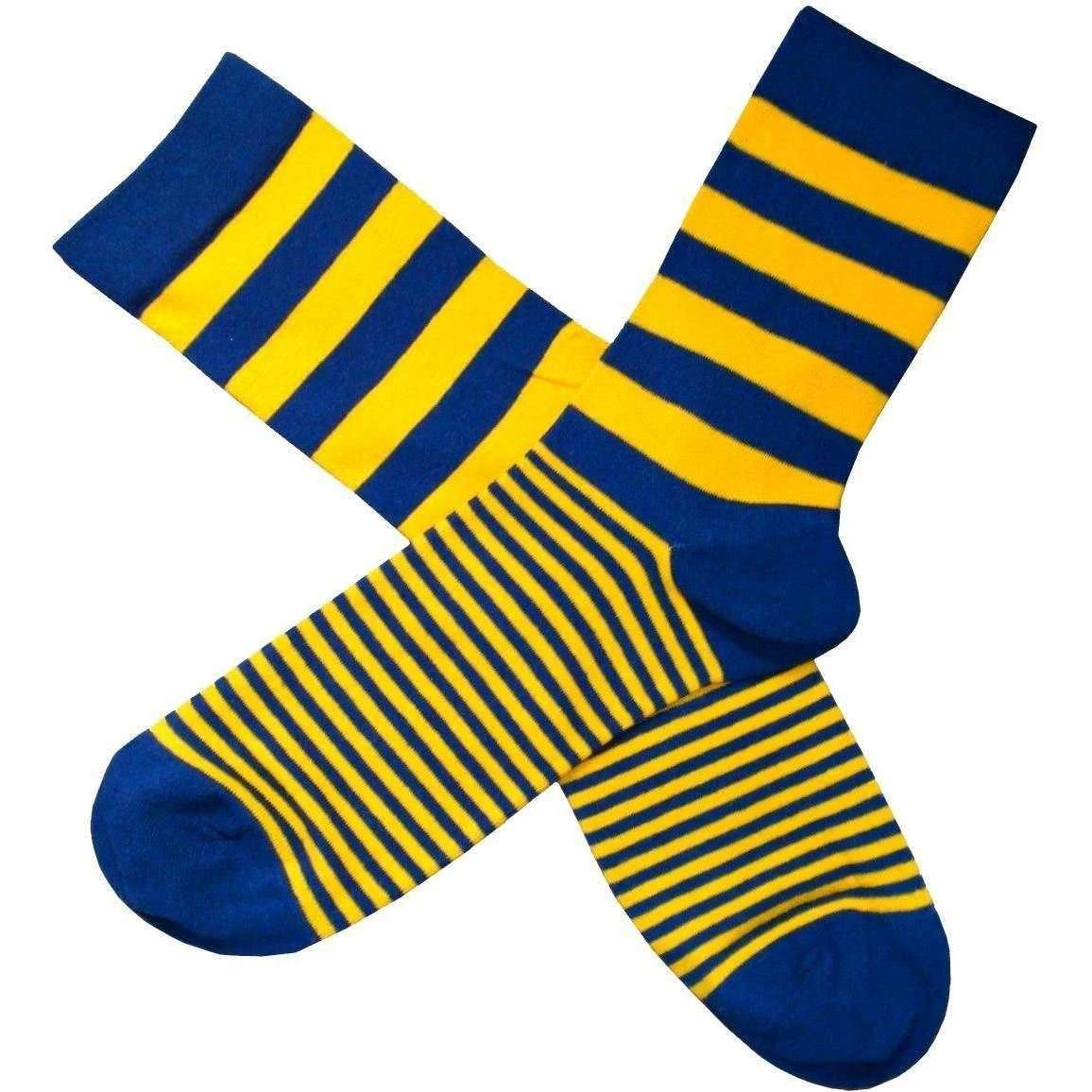 Bassin And Brown Graded Multi Striped Socks - Yellow/Navy - Image 3