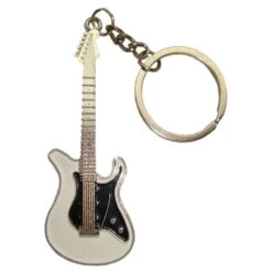 Bassin And Brown Guitar Key Ring - White