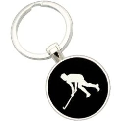 Bassin And Brown Hockey Player Key Ring - Black/White