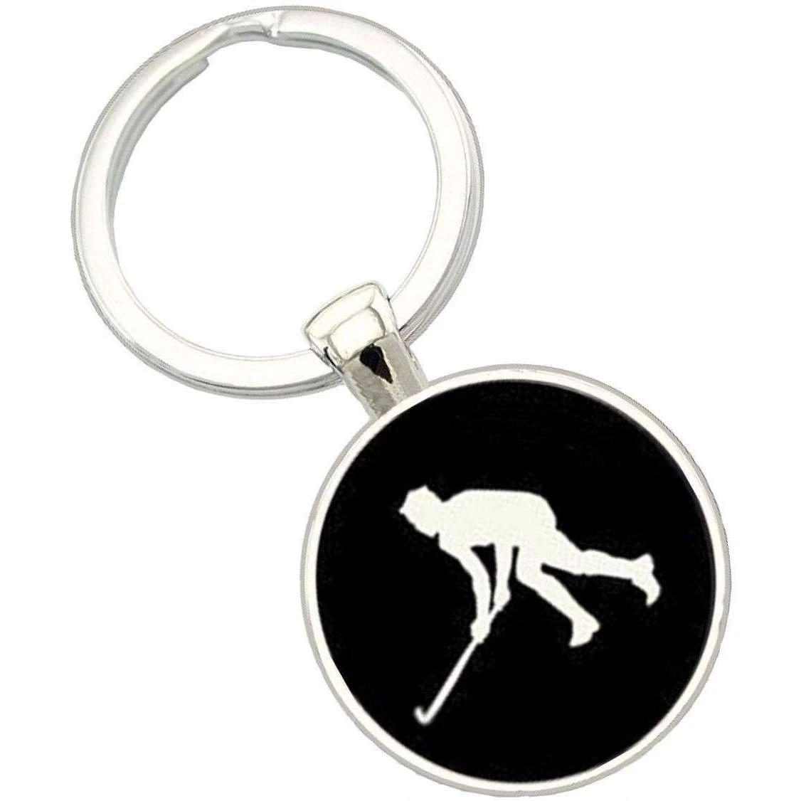 Bassin And Brown Hockey Player Key Ring - Black/White
