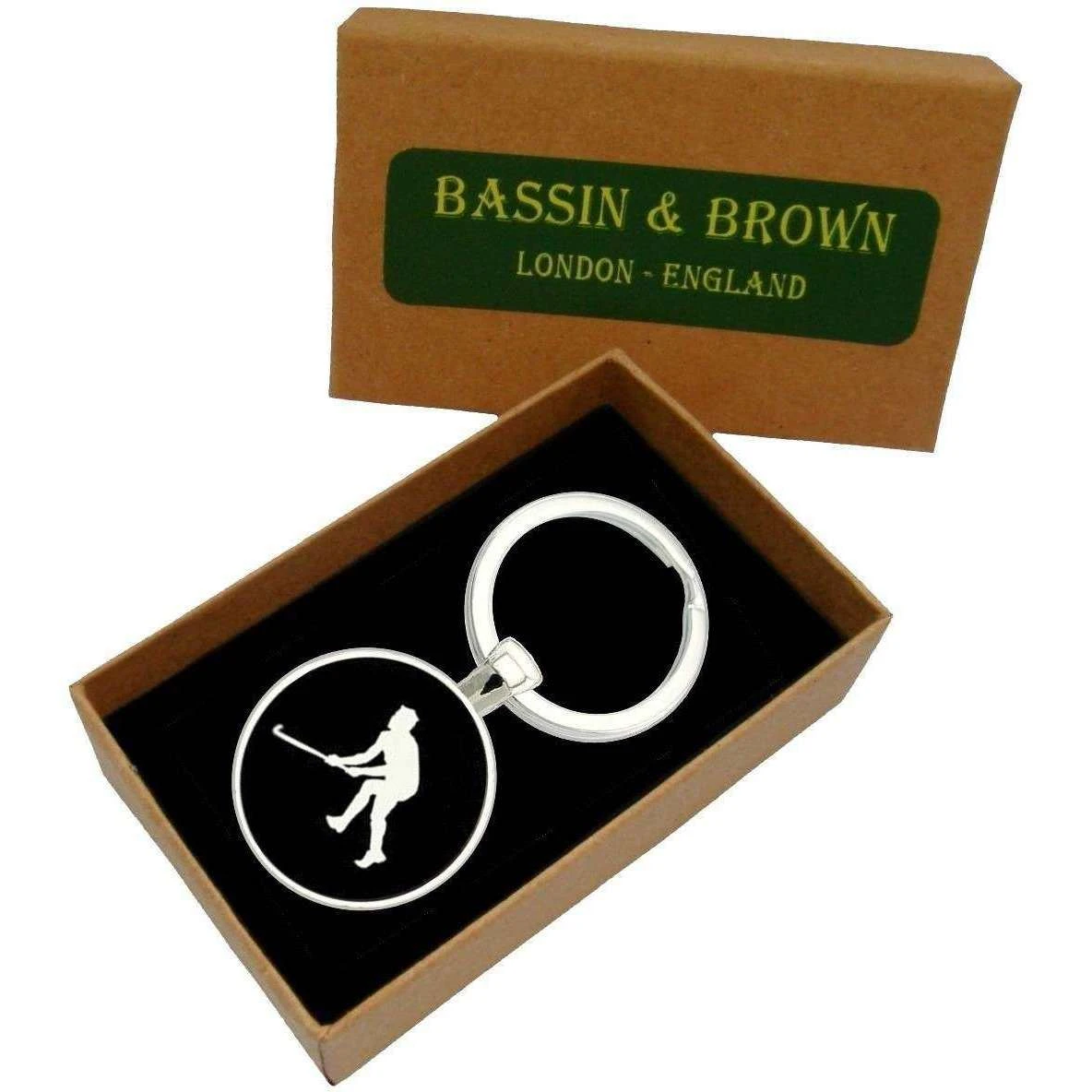 Bassin And Brown Hockey Player Key Ring - Black/White - Image 4
