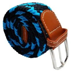 Bassin And Brown Jagged Stripe Woven Belt - Blue/Black
