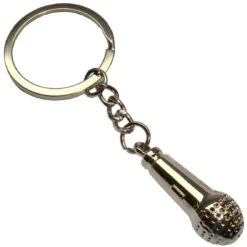 Bassin And Brown Microphone Key Ring - Silver