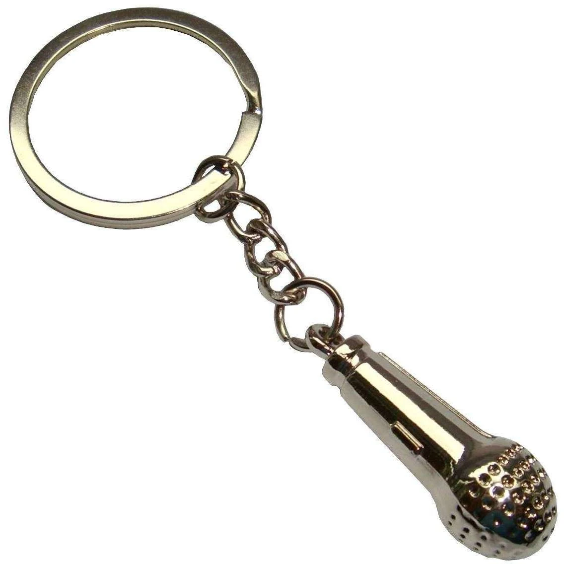 Bassin And Brown Microphone Key Ring - Silver