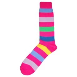Bassin And Brown Multi Stripe Socks - Pink