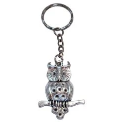 Bassin And Brown Owl Key Ring - Silver