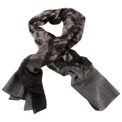 Bassin And Brown Pagoda Floral Wool Scarf- Black/Grey