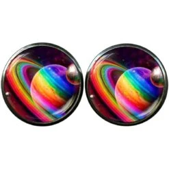 Bassin And Brown Planets And Rings Cufflinks - Multi-colour