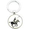 Bassin And Brown Polo Player Key Ring - White/Black