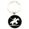 Bassin And Brown Polo Player Keyring - Black/White