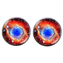 Bassin And Brown Ring Nebula Cabachon Cufflinks - Orange/Blue