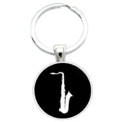 Bassin And Brown Saxophone Keyring - Black/White