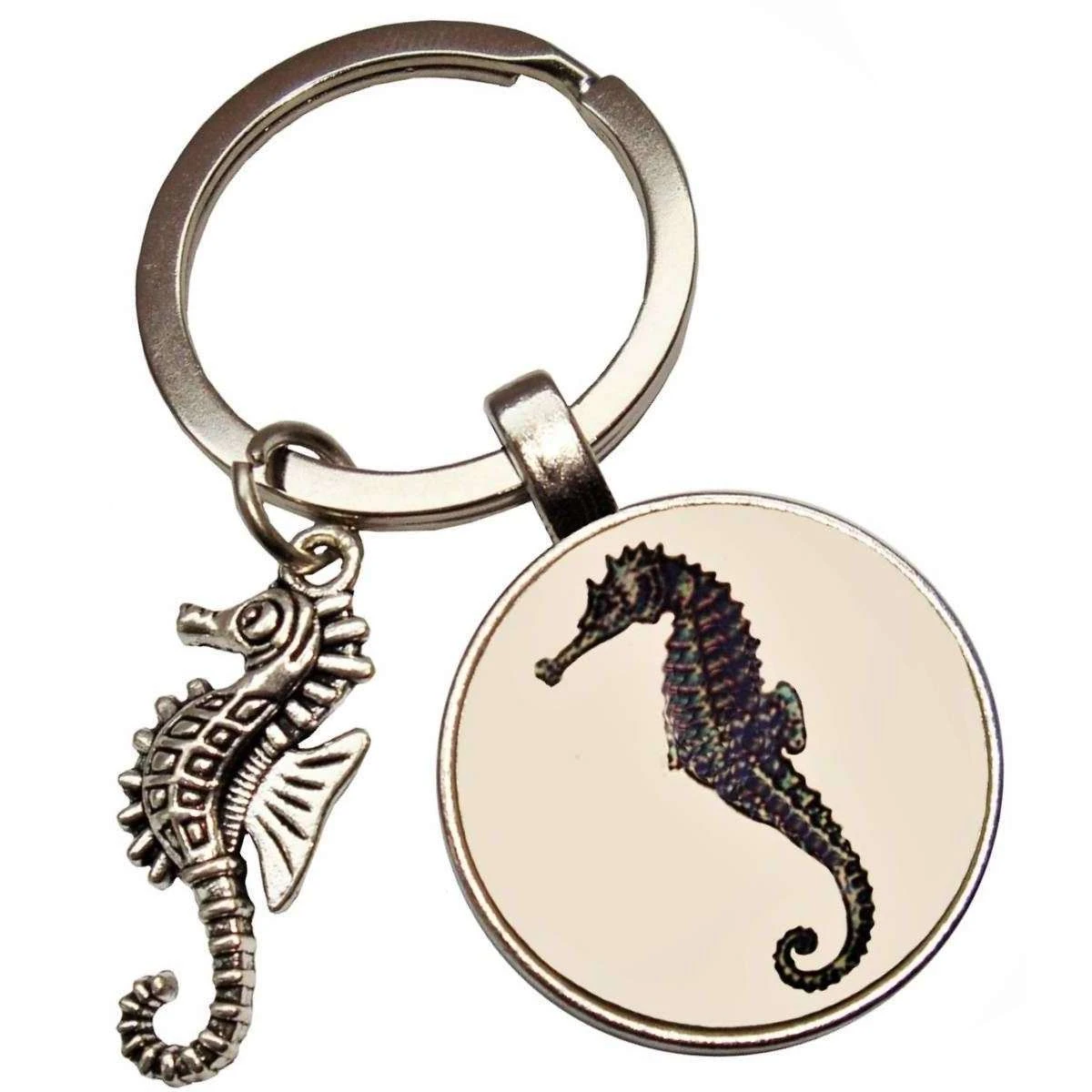 Bassin And Brown Seahorse Key Ring - White/Black - Image 2