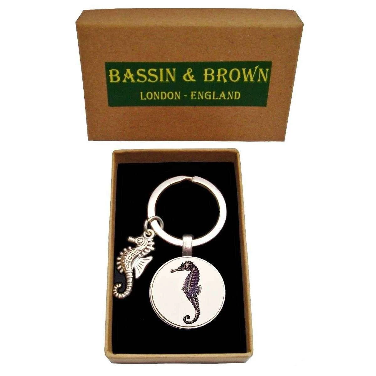 Bassin And Brown Seahorse Key Ring - White/Black - Image 4