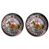 Bassin And Brown Sigillum Militum Knights Templar Cufflinks - Grey Blue/Red/White
