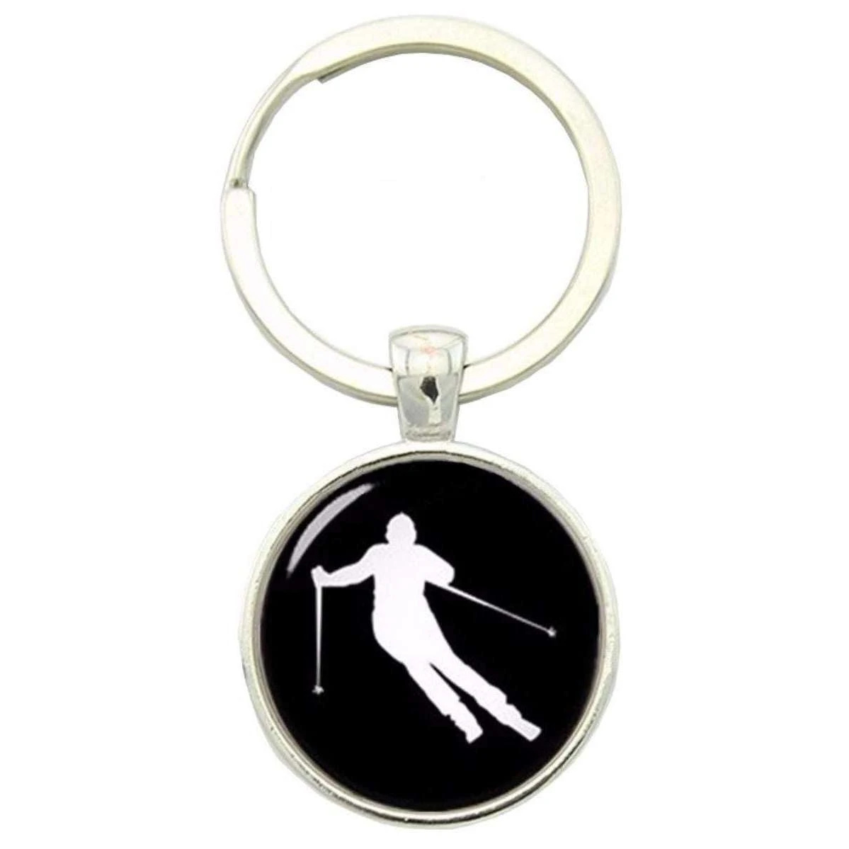 Bassin And Brown Skier Keyring - Black/White
