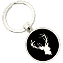 Bassin And Brown Stag Key Ring - Black/White