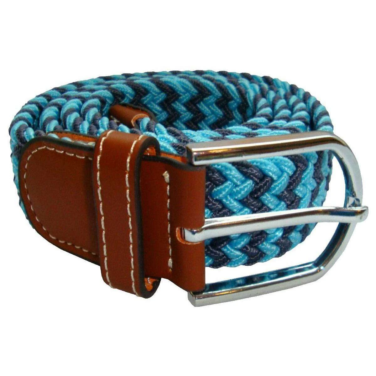 Bassin And Brown Two Tone Woven Belt - Blue/Grey - Image 2