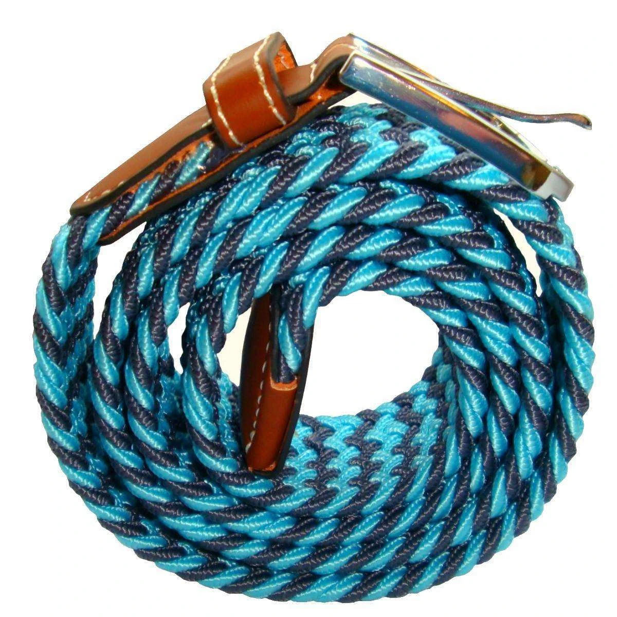 Bassin And Brown Two Tone Woven Belt - Blue/Grey - Image 4