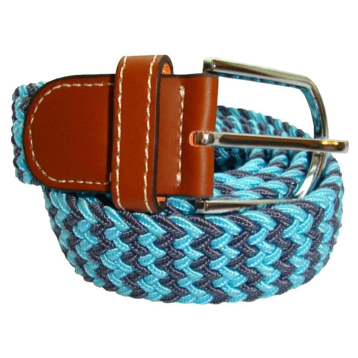 Bassin And Brown Two Tone Woven Belt - Blue/Grey - Image 5