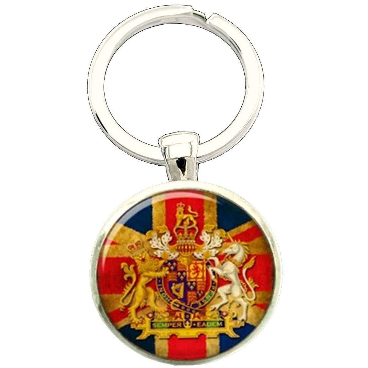 Bassin And Brown Vintage British Union Jack Flag Key Ring - Red/White/Blue