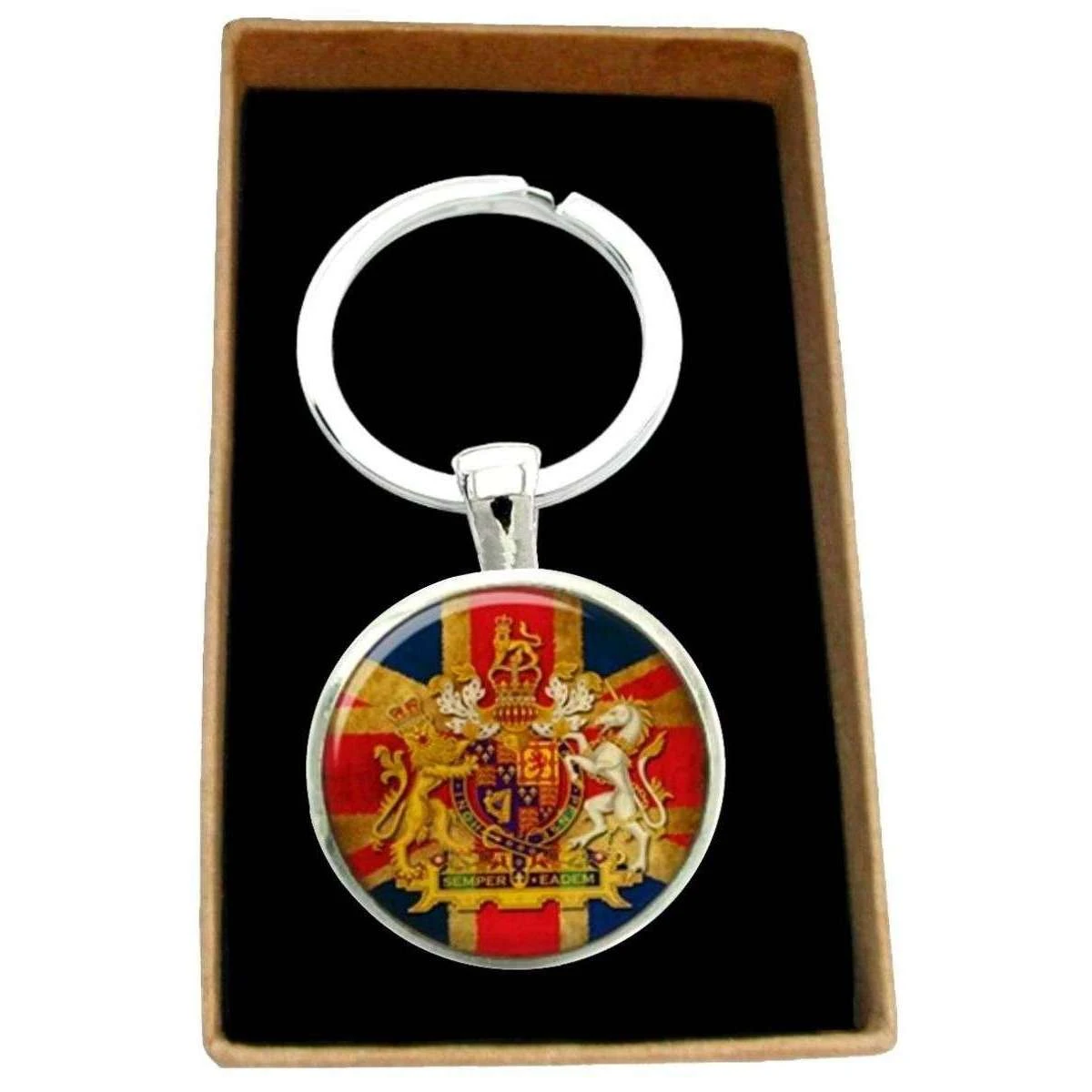 Bassin And Brown Vintage British Union Jack Flag Key Ring - Red/White/Blue - Image 4