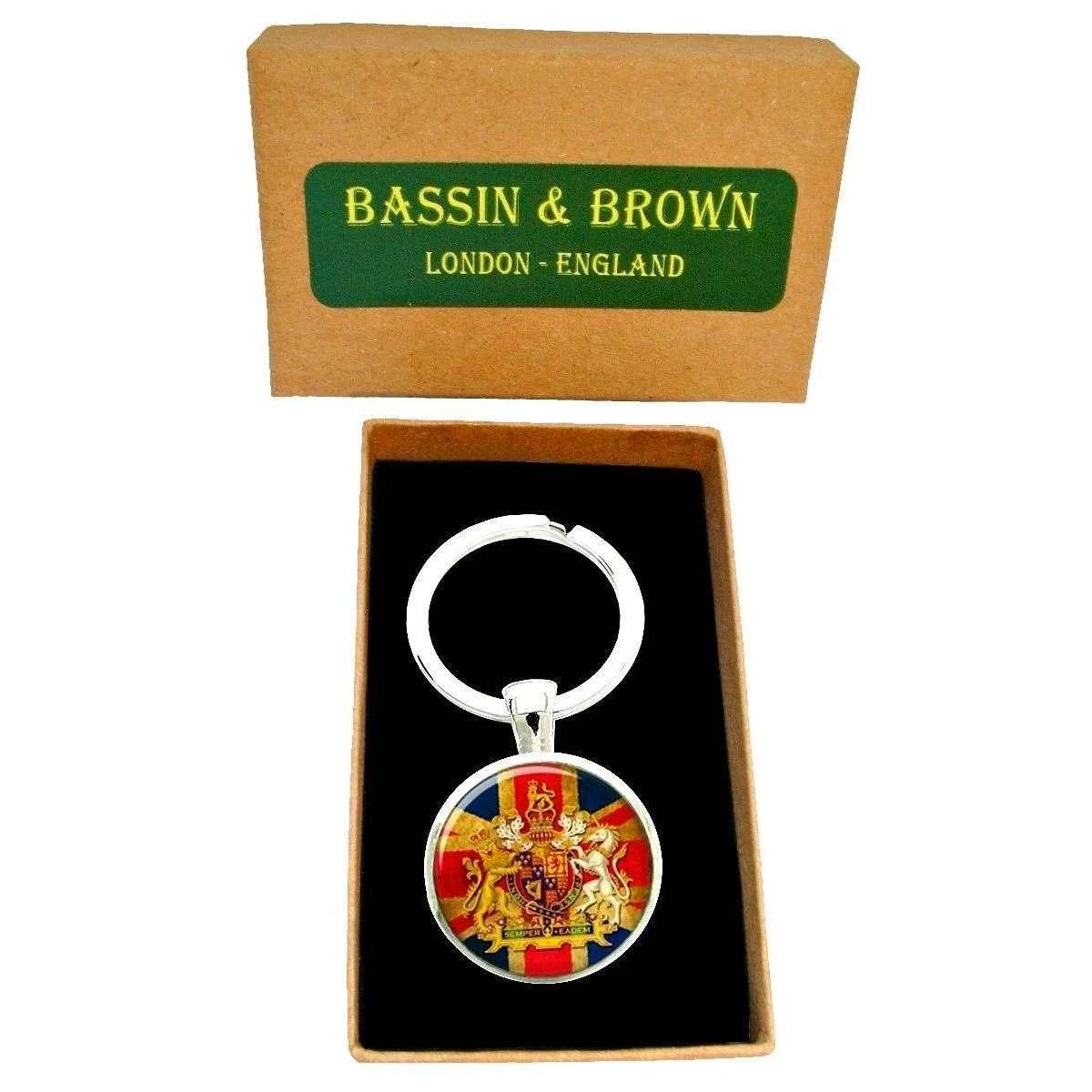 Bassin And Brown Vintage British Union Jack Flag Key Ring - Red/White/Blue - Image 5